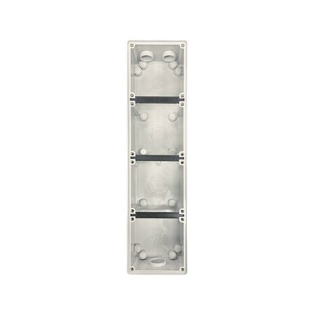 Back Box 4 Gang Vertical 32mm & 2x25mm Buffalo Grey Trader