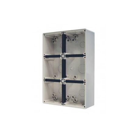 Back Box 4 Gang Vertical 32mm & 2x25mm Buffalo Grey Trader