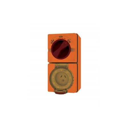 Combination Switched Socket IP66 40A 500V 5 Pin Buffalo Orange Trader