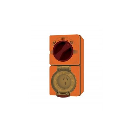 Combination Switched Socket IP66 40A 500V 5 Pin Buffalo Orange Trader