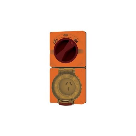 Combination Switched Socket IP66 40A 500V 5 Pin Buffalo Orange Trader