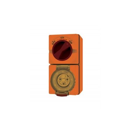 Combination Switched Socket IP66 40A 500V 5 Pin Buffalo Orange Trader