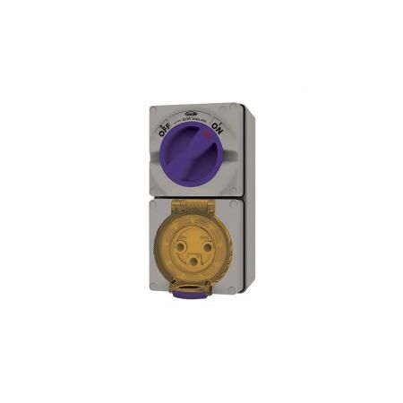 Combination Switched Socket IP66 20A 500V 5 Pin Buffalo Grey Trader