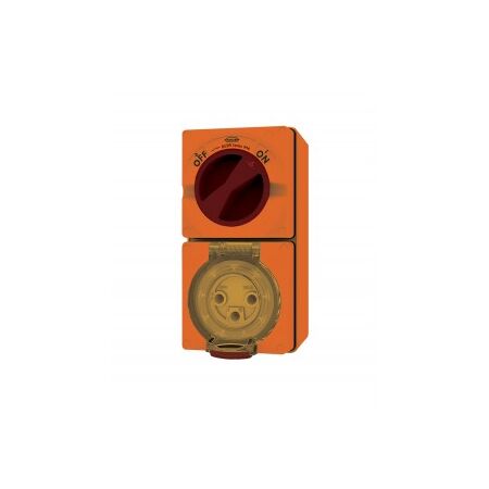 Combination Switched Socket IP66 40A 500V 5 Pin Buffalo Orange Trader