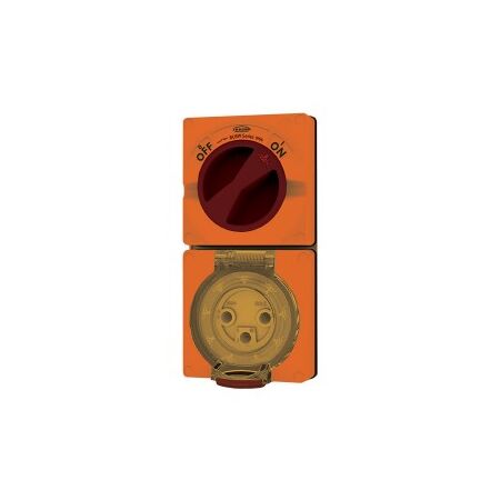 Combination Switched Socket IP66 40A 500V 5 Pin Buffalo Orange Trader