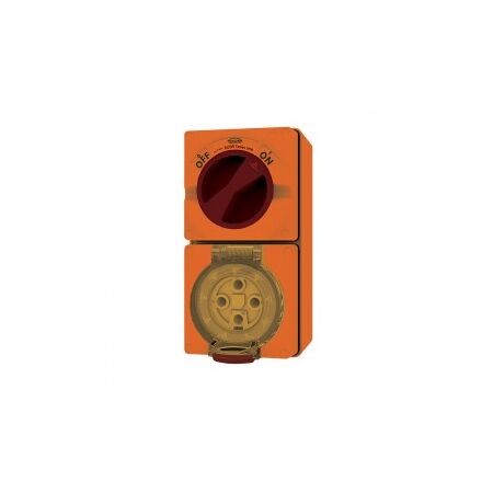 Combination Switched Socket IP66 40A 500V 5 Pin Buffalo Orange Trader