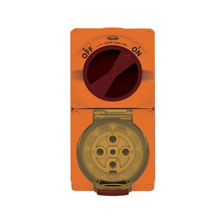 Combination Switched Socket IP66 40A 500V 5 Pin Buffalo Orange Trader