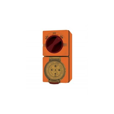 Combination Switched Socket IP66 40A 500V 5 Pin Buffalo Orange Trader