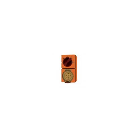Combination Switched Socket IP66 40A 500V 5 Pin Buffalo Orange Trader