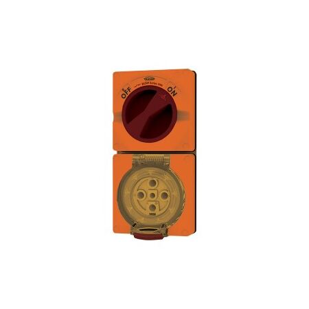 Combination Switched Socket IP66 40A 500V 5 Pin Buffalo Orange Trader