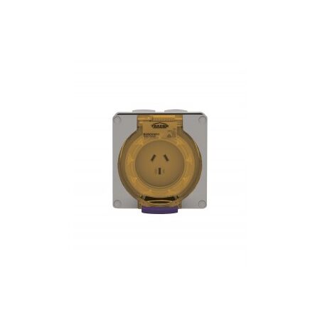 Socket Outlet IP66 20A 500V 4 Round Pin Buffalo Grey Trader