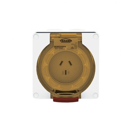 Socket Outlet IP66 10A 250V 3 Flat Pin Buffalo White Trader