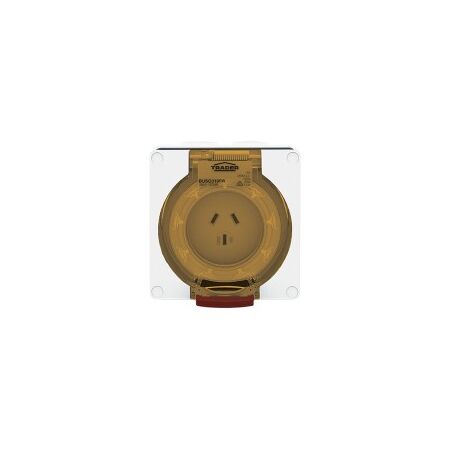 Socket Outlet IP66 15A 250V 3 Flat Pin Buffalo White Trader