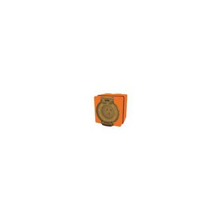 Socket Outlet IP66 15A 250V 3 Flat Pin Buffalo Orange Trader