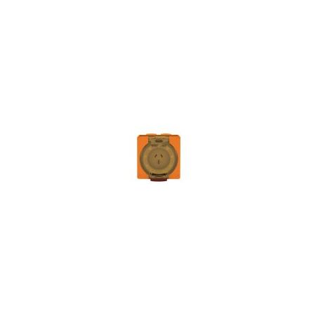 Socket Outlet IP66 15A 250V 3 Flat Pin Buffalo Orange Trader