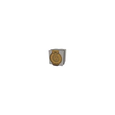 Socket Outlet IP66 20A 250V 3 Flat Pin Buffalo Grey Trader