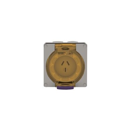 Socket Outlet IP66 10A 250V 3 Flat Pin Buffalo Grey Trader