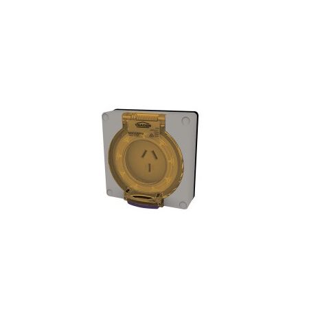 Socket Outlet IP66 10A 250V 3 Flat Pin Buffalo Grey Trader