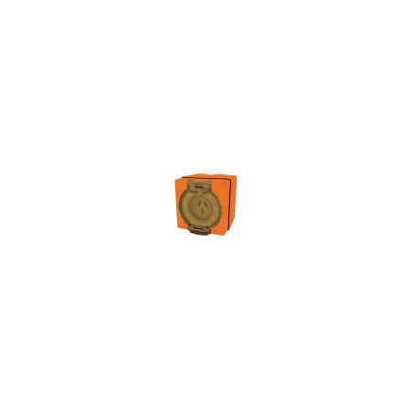 Socket Outlet IP66 20A 250V 3 Flat Pin Buffalo Orange Trader