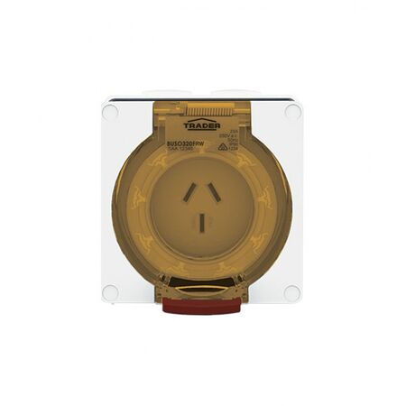 Socket Outlet IP66 20A 250V 3 Flat Pin Buffalo White Trader