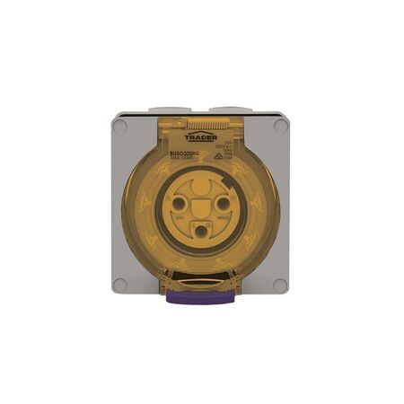 Socket Outlet IP66 20A 250V 3 Round Pin Buffalo Grey Trader