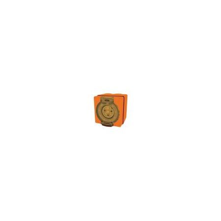 Socket Outlet IP66 20A 250V 3 Round Pin Buffalo Orange Trader