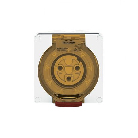 Socket Outlet IP66 20A 250V 3 Round Pin Buffalo White Trader