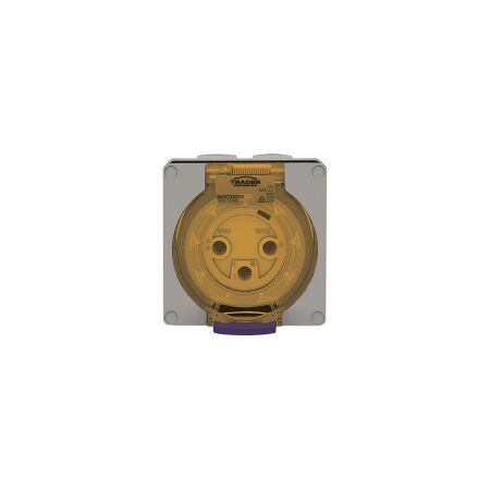 Socket Outlet IP66 20A 250V 3 Round Pin Buffalo Grey Trader