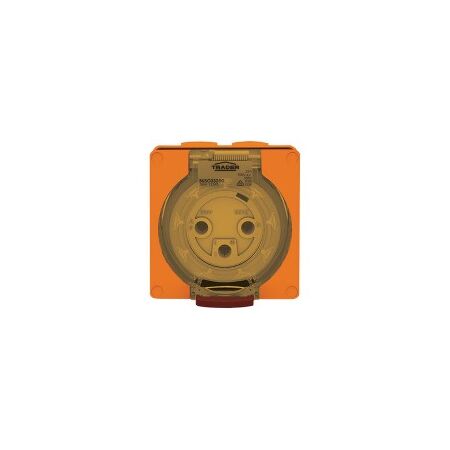 Socket Outlet IP66 20A 250V 3 Flat Pin Buffalo Orange Trader