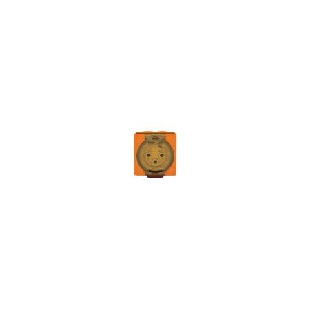 Socket Outlet IP66 32A 250V 3 Round Pin Buffalo Orange Trader