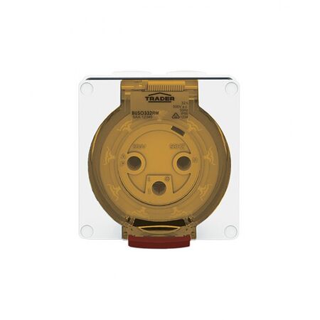 Socket Outlet IP66 32A 250V 3 Round Pin Buffalo White Trader