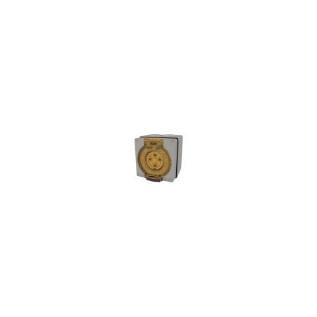Socket Outlet IP66 10A 500V 4 Round Pin Buffalo Grey Trader