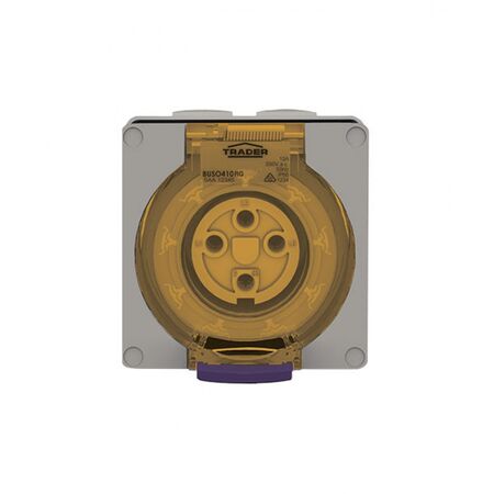 Socket Outlet IP66 10A 500V 4 Round Pin Buffalo Grey Trader