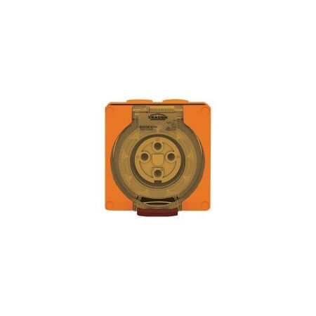 Socket Outlet IP66 20A 250V 3 Round Pin Buffalo Orange Trader