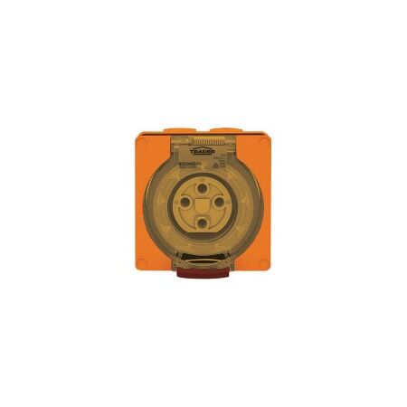 Socket Outlet IP66 20A 250V 3 Flat Pin Buffalo Orange Trader