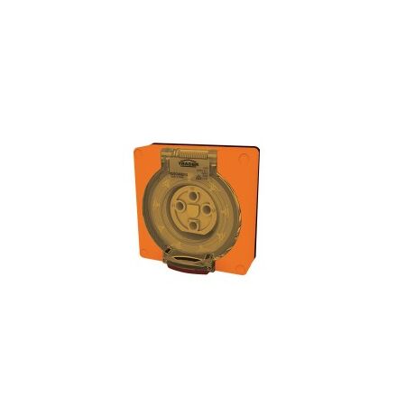 Socket Outlet IP66 20A 250V 3 Flat Pin Buffalo Orange Trader