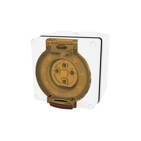 Socket Outlet IP66 20A 500V 4 Round Pin Buffalo White Trader