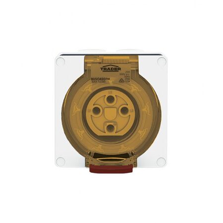 Socket Outlet IP66 20A 500V 4 Round Pin Buffalo White Trader