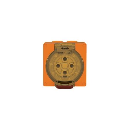 Socket Outlet IP66 20A 250V 3 Flat Pin Buffalo Orange Trader