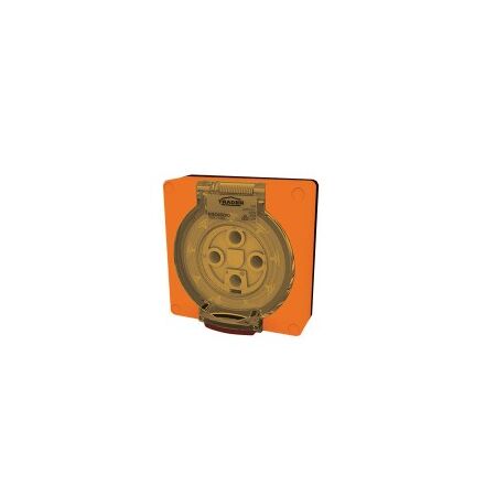 Socket Outlet IP66 20A 250V 3 Flat Pin Buffalo Orange Trader