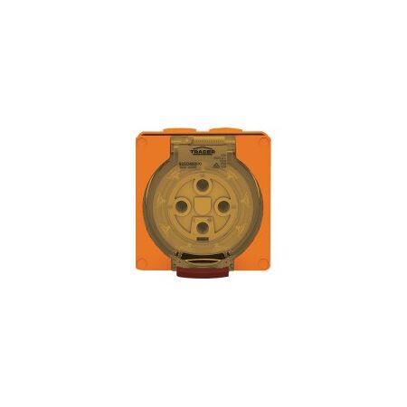 Socket Outlet IP66 20A 250V 3 Flat Pin Buffalo Orange Trader