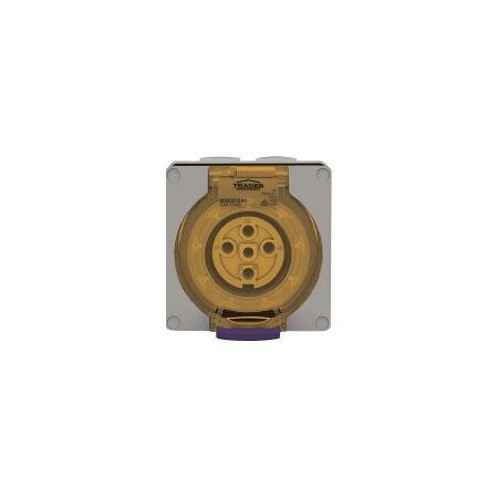 Socket Outlet IP66 20A 250V 3 Flat Pin Buffalo Grey Trader