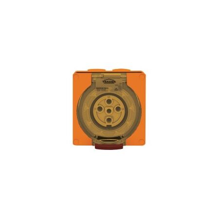 Socket Outlet IP66 20A 250V 3 Flat Pin Buffalo Orange Trader