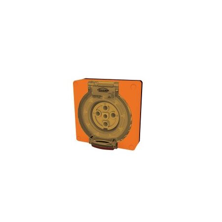 Socket Outlet IP66 20A 250V 3 Flat Pin Buffalo Orange Trader