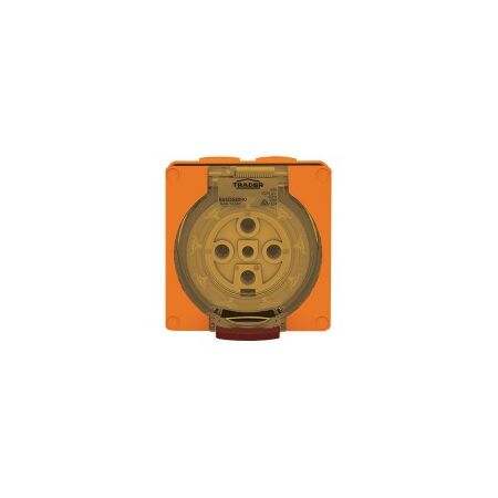 Socket Outlet IP66 20A 250V 3 Flat Pin Buffalo Orange Trader