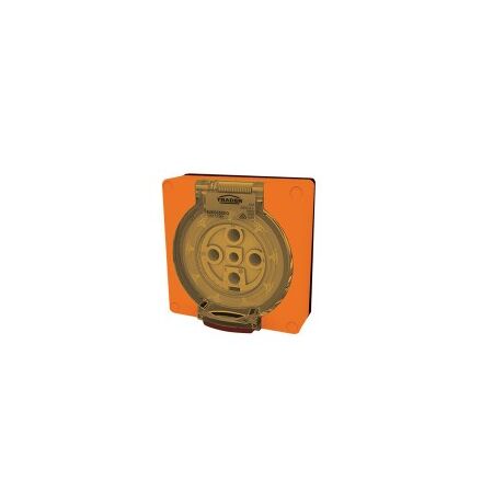 Socket Outlet IP66 20A 250V 3 Flat Pin Buffalo Orange Trader