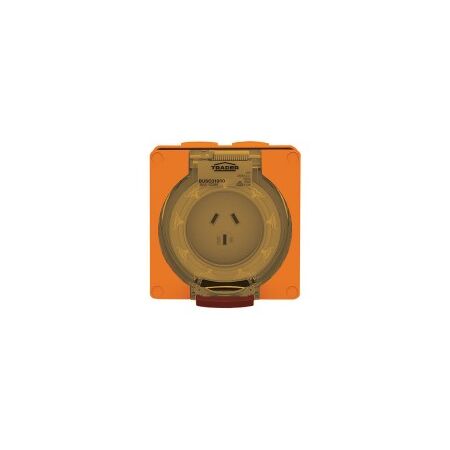 Socket Outlet IP66 32A 500V 4 Round Pin Buffalo Orange Trader