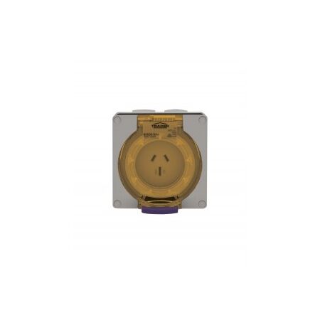 Socket Outlet IP66 40A 500V 5 Round Pin Buffalo Grey Trader
