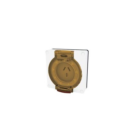 Socket Outlet IP66 40A 500V 5 Round Pin Buffalo White Trader