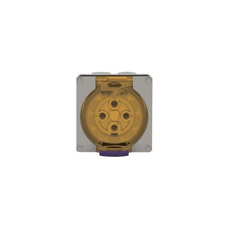 Socket Outlet IP66 40A 500V 4 Round Pin Buffalo Grey Trader